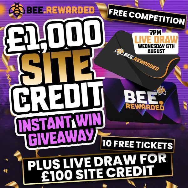 🎉 FREE ENTRY! £1,000 Site Credit INSTANT WINS + £100 at LIVE DRAW 🎟️ 10 Free Tickets!