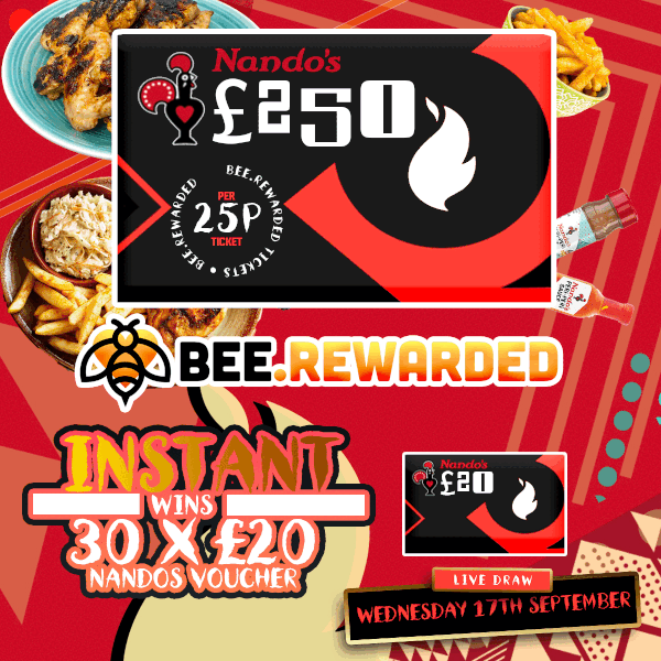 🔥 £250 Nando’s Voucher + £600 Nandos Instant Wins — Only 25p! 🔥