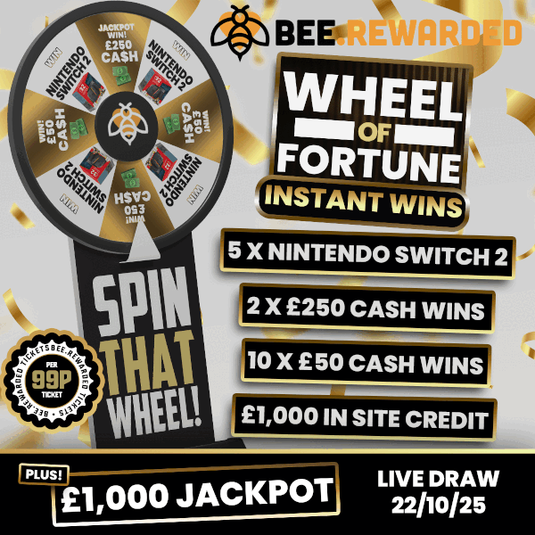 🎡 SPIN THE WHEEL! 5x Switch 2 🎮 £1K 💸 £1K Site Credit ⚡INSTANT WINS + £1K 🎯 JACKPOT!