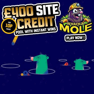 🎯 Whack-a-Mole – £400 Site Credit Pool + Instant Wins 🐹💥